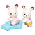 Chocolate Rabbit Twin sitting baby figure close-up