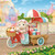 Sylvanian Families Popcorn Delivery Trike with baby animal figure and vendor cart