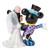 Disney Britto Mickey and Minnie Wedding figurine side view, romantic heart motifs and bold Britto colours