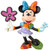 Disney by Britto Minnie Mouse figurine in colourful patchwork design holding pink flower with cheerful pose