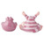 Disney Cheshire Cat Salt and Pepper Shaker Set with purple pink stripe Cheshire Cat