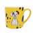 Disney 101 Dalmatians Patch mug in bright yellow with black spots, featuring Patch the dalmatian puppy sitting and smiling