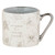 Disney D100 white ceramic mug with silver handle featuring sketch characters and motivational quote in grey tones