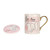 Disney Dumbo mug and coaster set with pink heart design, gold handle and 'Grandma I Love You' text on white background