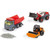 SIKU Road Construction Gift Set showing grey red dump truck, red Liebherr wheel loader, orange road roller and toy gravel