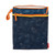 Skip Hop navy wet bag with space rocket print, orange trim and yellow zip on white background