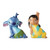 Disney Lilo and Stitch salt and pepper shaker set featuring blue Stitch in green skirt and Lilo in yellow dress figurines