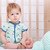 ergoLayers Cotton Short Sleeve Baby Onesie 0.2 TOG Berries worn by baby