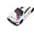 SIKU BMW M4 DTM front three-quarter view showing white body with red and blue M-stripe accents