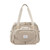 Beaba Geneva II nappy bag in eco clay beige linen fabric with front pocket and shoulder straps on white background