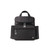 Skip Hop Forma black nappy backpack with multiple zippered compartments and side pockets on white background