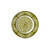 Charlie Bears Labyrinth fine bone china plate with maze design, olive green rim and platinum scrollwork