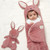 Baby GUND Oh So Snuggly Bunny Wrap Blanket - overhead view | Peekaboobaby