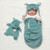 Baby GUND Oh So Snuggly Hippo Wrap Blanket - overhead view | Peekaboobaby