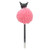Kuromi Fluffy Pom Pom Pen with Figurine Topper - detail close-up | Peekaboobaby