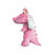 Pink Zog dragon plush side profile showing white fluffy wing, pink spinal ridges and white claws