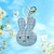 Miffy Boucle Plush Keyring - Blue - side view | Peekaboobaby