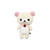 San-X Korilakkuma 35cm medium cream white bear plush with pink ears and red chest button
