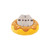 Pusheen sitting inside a chocolate donut plush toy - grey cat peeking out of donut