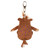 Back view of The Gruffalo plush keyring showing purple embroidered prickles, brown tail and silver clip