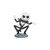 Chibi Jack Skellington mini figurine in crouching pose, black pinstripe suit, white skull head, on grey base