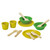 PlanToys Eco Tableware Play Set wooden pieces laid out