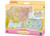 Sylvanian Families Triplets Baby Bathtime Set with pastel bath accessories, baby figures and packaging display
