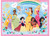 Ravensburger 100 piece Disney Princess jigsaw puzzle featuring eight princesses with rainbow, flowers and sparkles on pink