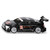Siku black Audi RS 5 racing car diecast model with number 5, Audi Sport branding and rear spoiler on white background
