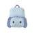 Skip Hop light blue elephant backpack for kids with darker blue ears and cute face design on front pocket
