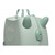 Trunki Glide Solid Green kids ride-on suitcase - detail of glide wheels and tow strap