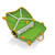 Trunki Glide Tommy the Tractor kids ride-on suitcase - side view