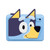 Bluey Digital Camera - front of camera showing Bluey character face design | Peekaboobaby