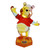 Winnie The Pooh 100th Anniversary Rainbow Numbered Limited Edition Figurine - crystal-clear Pooh figurine with rainbow gradient in red shirt, waving arm raised | Peekaboobaby