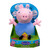Talking George Soft Toy - George Pig plush with pink head, blue body, pink arms and legs in blue and green retail box with Talking George branding and press tummy indicator | Peekaboobaby
