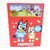 Bluey Movies Wooden Role-Play Accessory Set - red retail box with Bluey and Bingo characters, 29 Pieces badge, Movies Wooden Role-Play Accessory Set text and popcorn graphics | Peekaboobaby