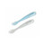 Beaba windy blue and light grey silicone spoons positioned flat, angled composition