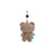 Bubble Beanie the Bear small plush charm with black bead retractor clip