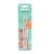 Beaba old pink silicone spoon shown in retail packaging with baby lifestyle image
