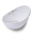 Bubble Cuddle Bath in white, empty tub side angle with spout and fill markings