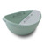 Bubble Cuddle Bath with bath seat in sage, three-quarter angle with white seat insert