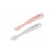 Beaba 1st stage spoons in light mist and old pink, angled flat lay