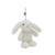 Bubble Mini Buddy Keychain Binky the Bunny, white plush with pink nose