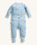 ergoPouch Organic Cotton Padded Sleep Onesie 2.5 tog Dragonflies print, back flat lay showing rear zip detail