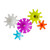 Boon COGS water gears bath toy set attached to bath wall