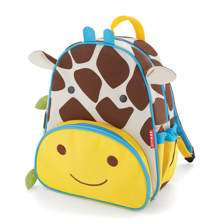 Skip Hop Zoo Giraffe Kids Backpack front view yellow orange character face