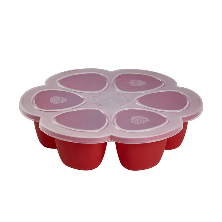 Beaba Silicone Multiportions Freezer Tray with Lid - Red 