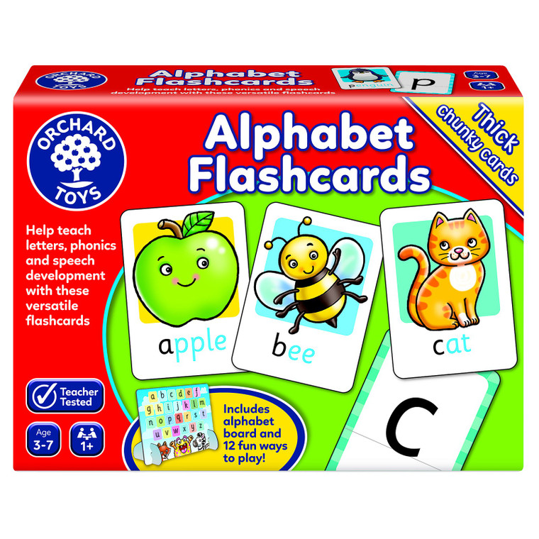 Orchard Toys Alphabet Flashcards - red box packaging front | Peekaboo Baby