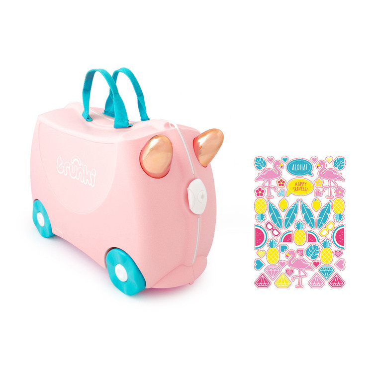 Trunki Flossi Flamingo suitcase side view