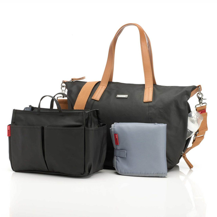 Storksak Noa Canvas Nappy Tote Black studio